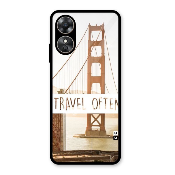 Travel Often Glass Back Case for Oppo A17