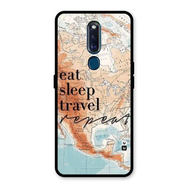 Travel Repeat Glass Back Case for Oppo F11 Pro