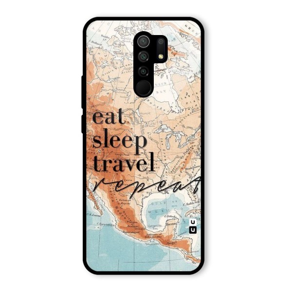 Travel Repeat Glass Back Case for Redmi 9 Prime