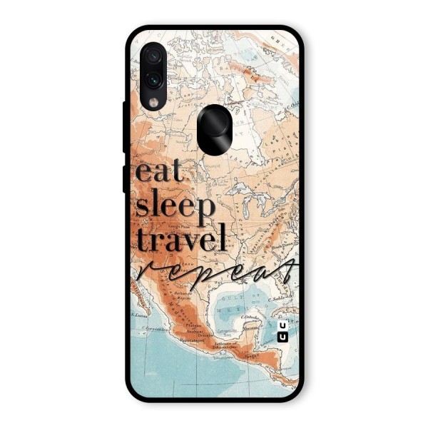 Travel Repeat Glass Back Case for Redmi Note 7S