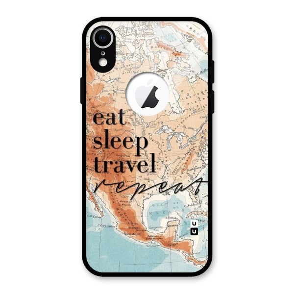 Travel Repeat Glass Back Case for iPhone XR Logo Cut