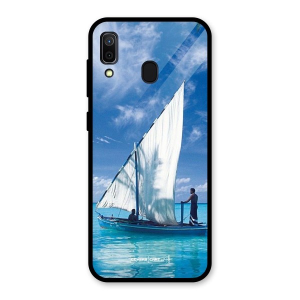 Travel Ship Glass Back Case for Galaxy A30