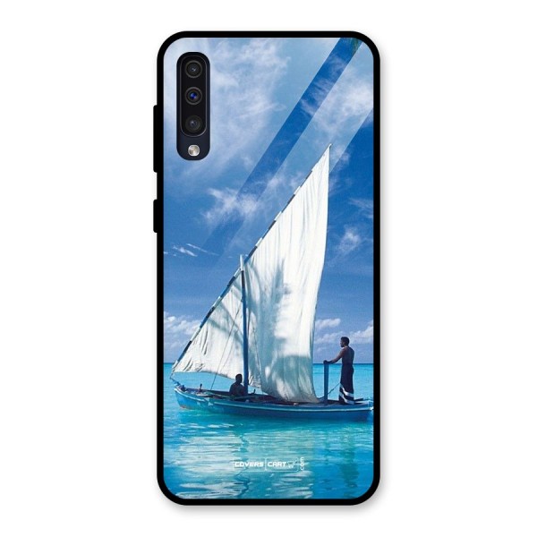 Travel Ship Glass Back Case for Galaxy A50s