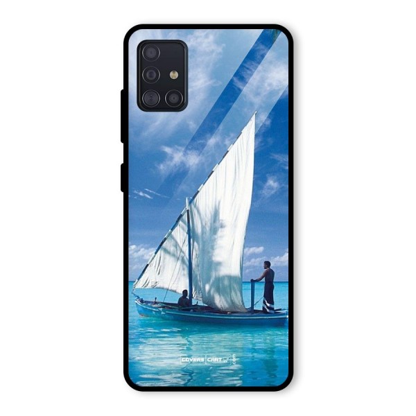 Travel Ship Glass Back Case for Galaxy A51