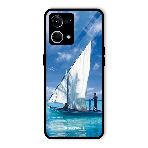 Travel Ship Glass Back Case for Oppo F21s Pro 4G