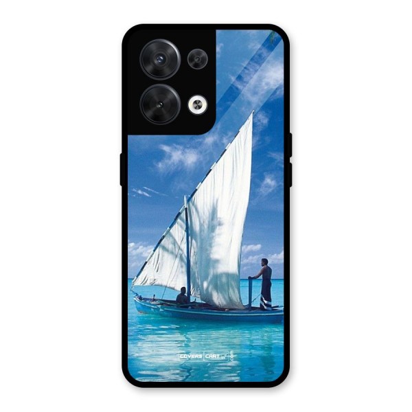 Travel Ship Glass Back Case for Oppo Reno8 5G