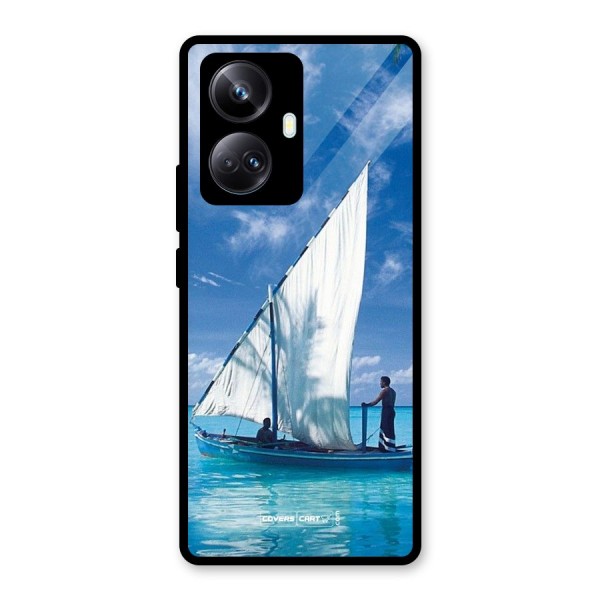 Travel Ship Glass Back Case for Realme 10 Pro Plus