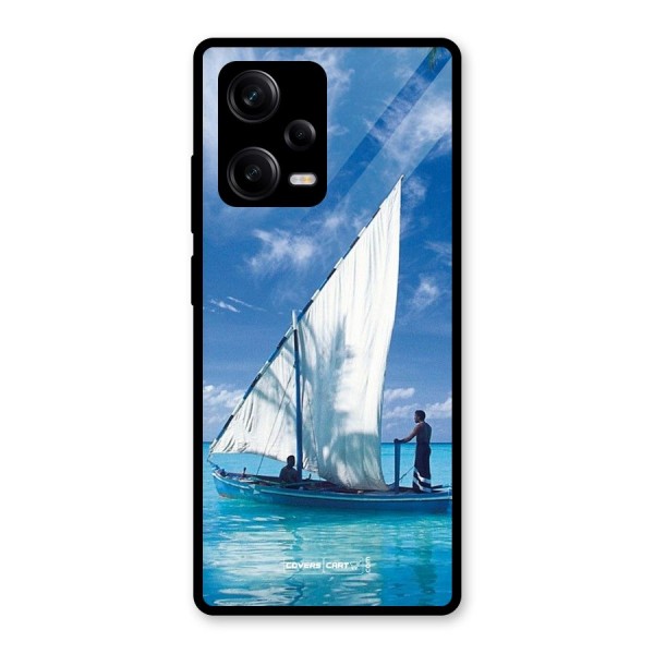 Travel Ship Glass Back Case for Redmi Note 12 Pro