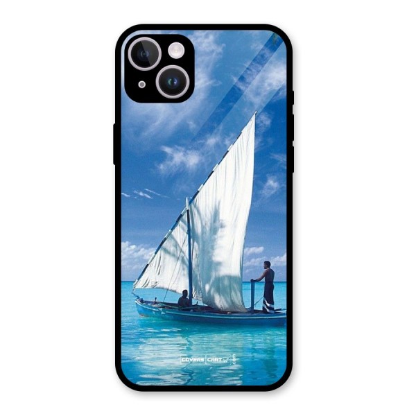 Travel Ship Glass Back Case for iPhone 14 Plus