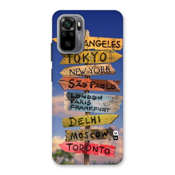 Travel Signs Back Case for Redmi Note 10