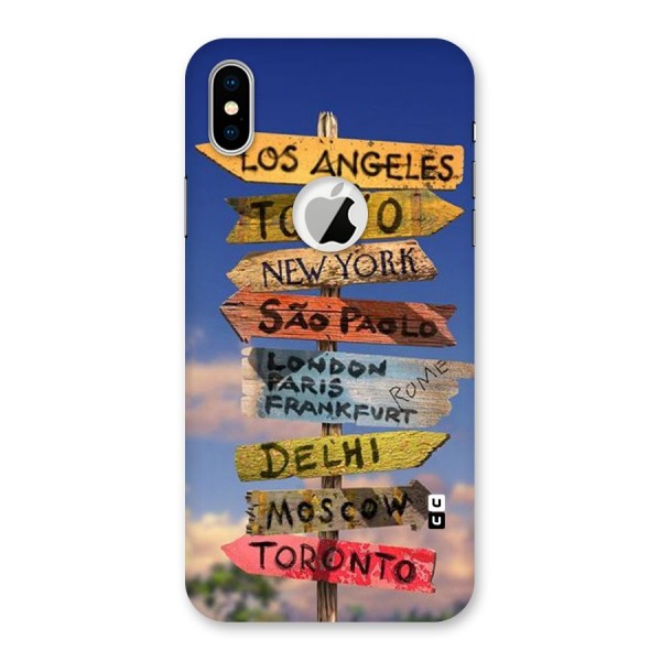 Travel Signs Back Case for iPhone XS Logo Cut