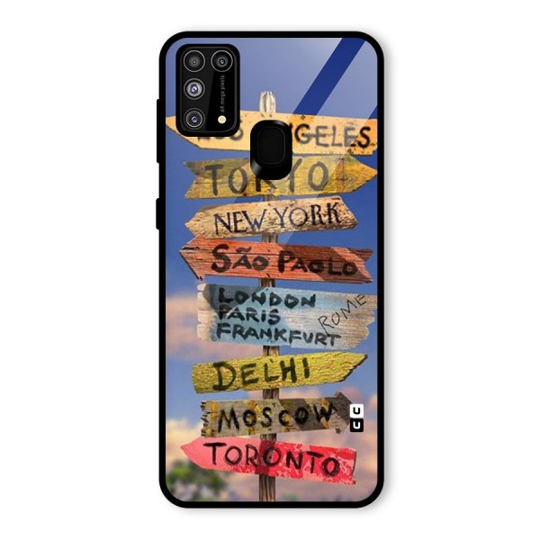 Travel Signs Glass Back Case for Galaxy M31