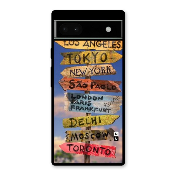 Travel Signs Glass Back Case for Google Pixel 6a