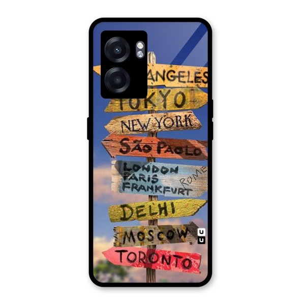 Travel Signs Glass Back Case for Oppo K10 (5G)