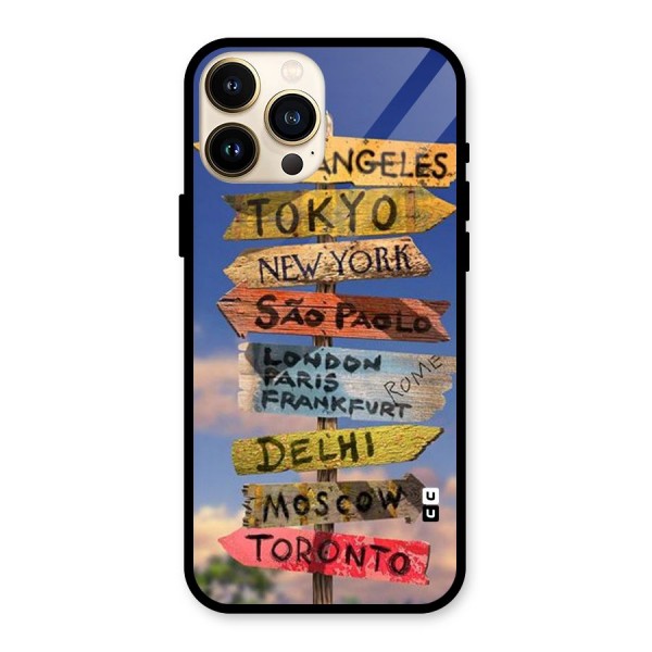 Travel Signs Glass Back Case for iPhone 13 Pro Max