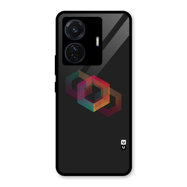 Tri-hexa Colours Glass Back Case for Vivo T1 Pro