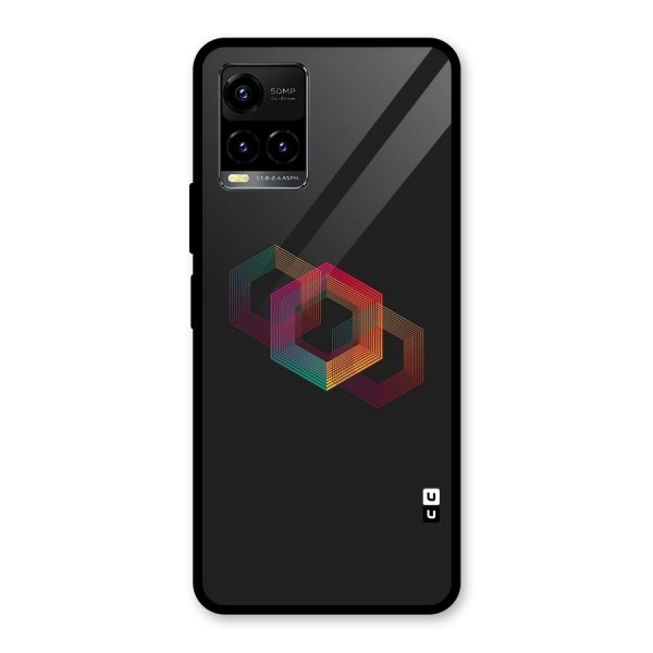 Tri-hexa Colours Glass Back Case for Vivo Y21 2021