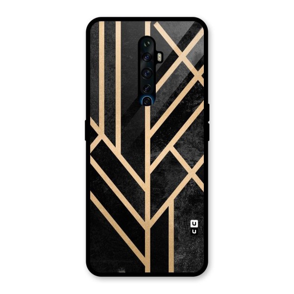 Tri Lines Gold Glass Back Case for Oppo Reno2 Z