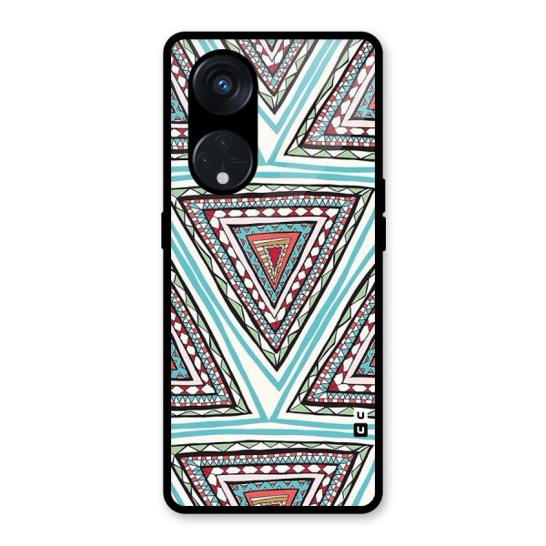 Triangle Abstract Mode Glass Back Case for Reno8 T 5G