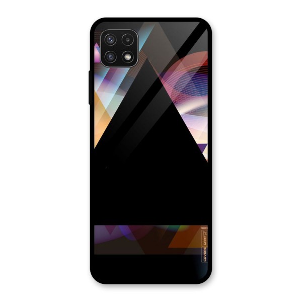 Triangle Black Abstract Glass Back Case for Galaxy A22 5G