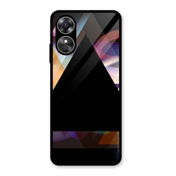 Triangle Black Abstract Glass Back Case for Oppo A17