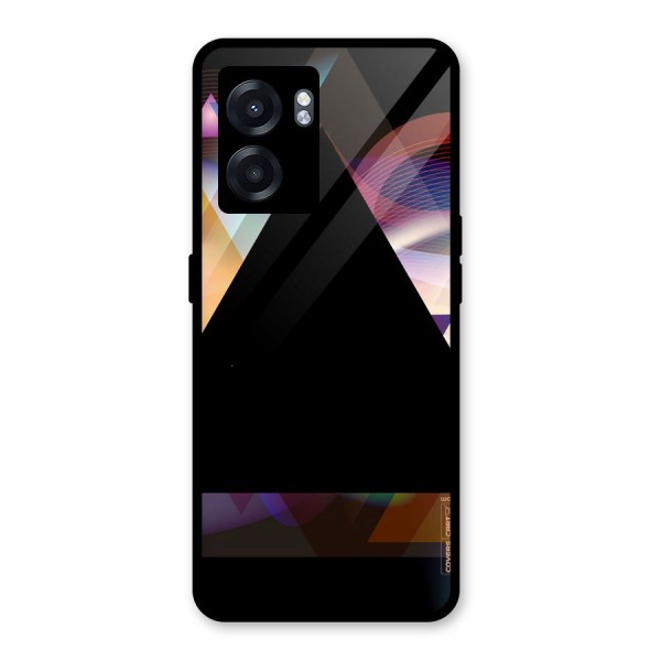 Triangle Black Abstract Glass Back Case for Oppo K10 (5G)