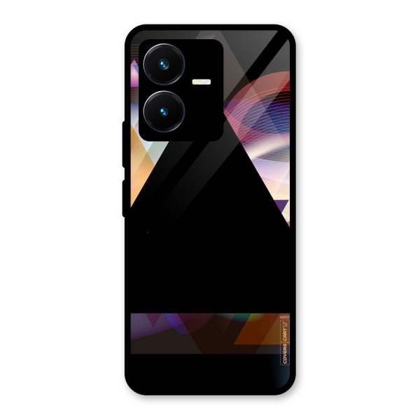 Triangle Black Abstract Glass Back Case for Vivo Y22