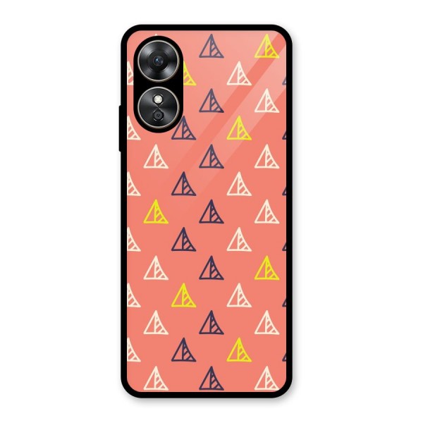 Triangular Boho Pattern Glass Back Case for Oppo A17