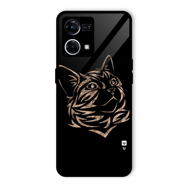 Tribal Cat Glass Back Case for Oppo F21s Pro 4G