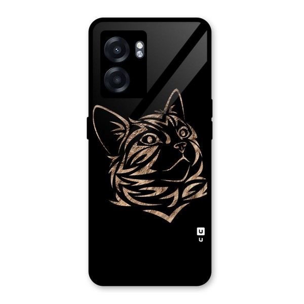 Tribal Cat Glass Back Case for Oppo K10 (5G)