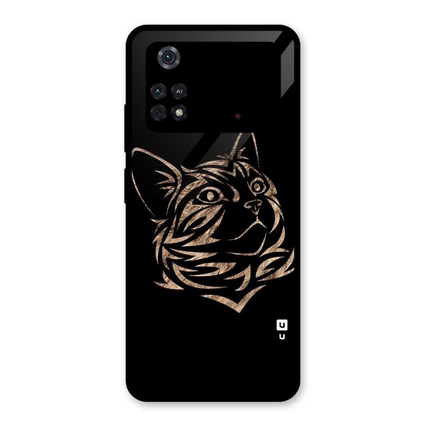 Tribal Cat Glass Back Case for Poco M4 Pro 4G