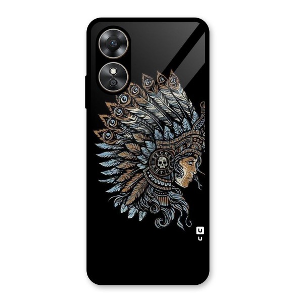 Tribal Design Glass Back Case for Oppo A17