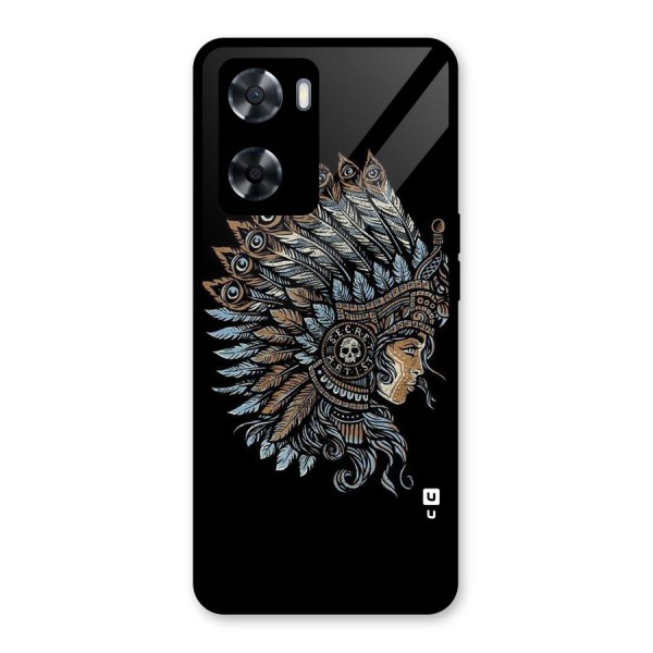 Tribal Design Glass Back Case for Oppo A57 2022