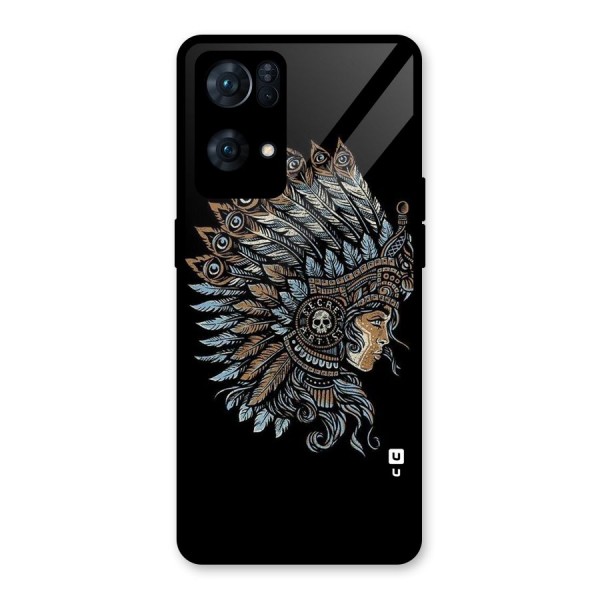 Tribal Design Glass Back Case for Oppo Reno7 Pro 5G