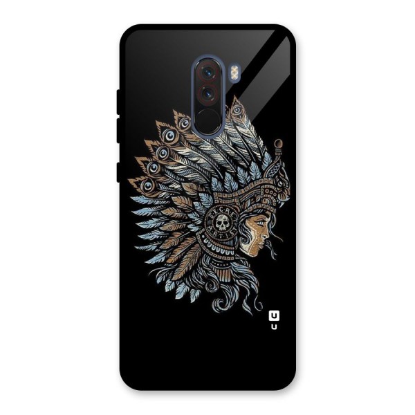 Tribal Design Glass Back Case for Poco F1