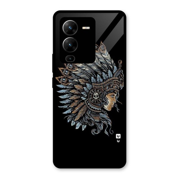 Tribal Design Glass Back Case for Vivo V25 Pro