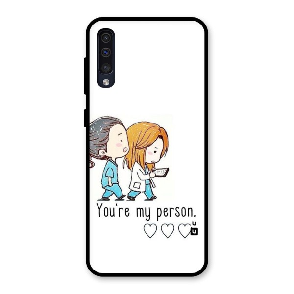 Two Friends In Coat Glass Back Case for Galaxy A50s