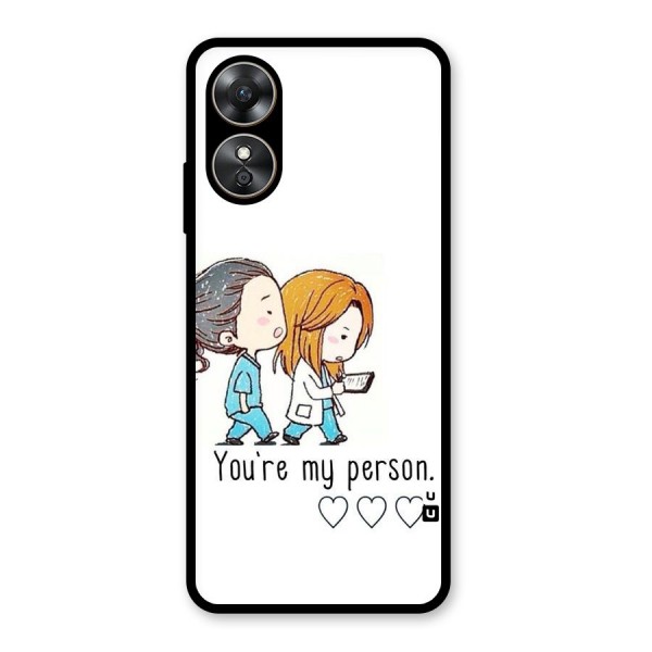 Two Friends In Coat Glass Back Case for Oppo A17