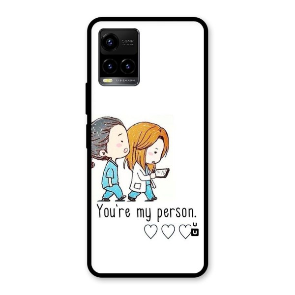 Two Friends In Coat Glass Back Case for Vivo Y21G