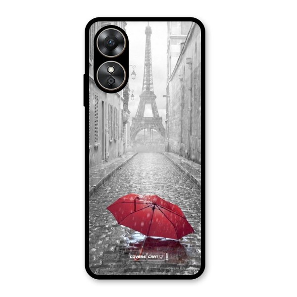 Umbrella Paris Glass Back Case for Oppo A17