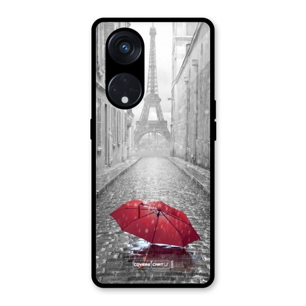 Umbrella Paris Glass Back Case for Reno8 T 5G