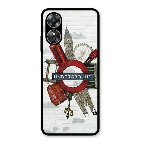 Underground Design Glass Back Case for Oppo A17