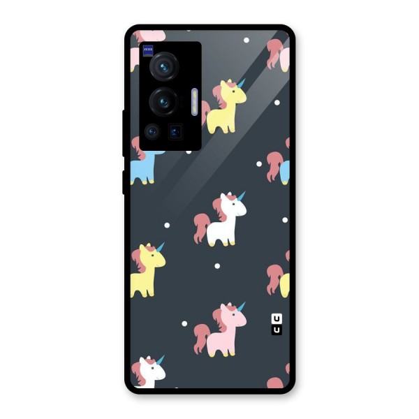 Unicorn Pattern Glass Back Case for Vivo X70 Pro