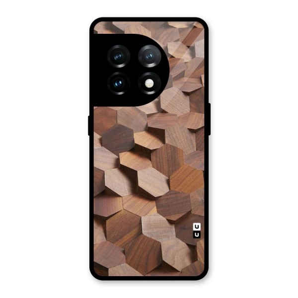 Uplifted Wood Hexagons Glass Back Case for OnePlus 11