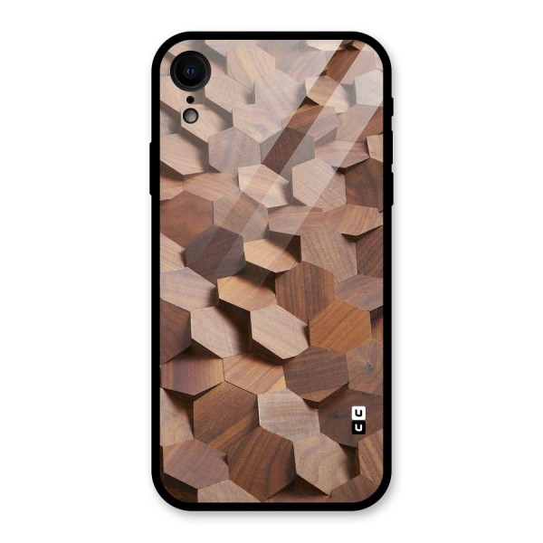 Uplifted Wood Hexagons Glass Back Case for XR