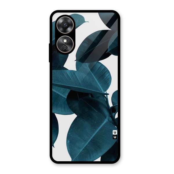 Very Aesthetic Leafs Glass Back Case for Oppo A17