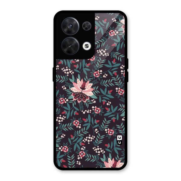 Very Leafy Pattern Glass Back Case for Oppo Reno8 5G