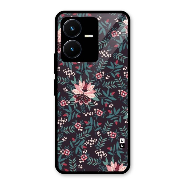 Very Leafy Pattern Glass Back Case for Vivo Y22