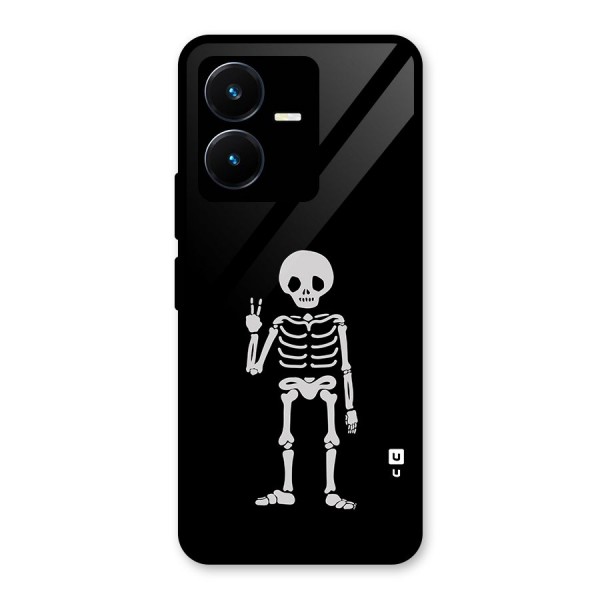 Victory Skeleton Spooky Glass Back Case for Vivo Y22