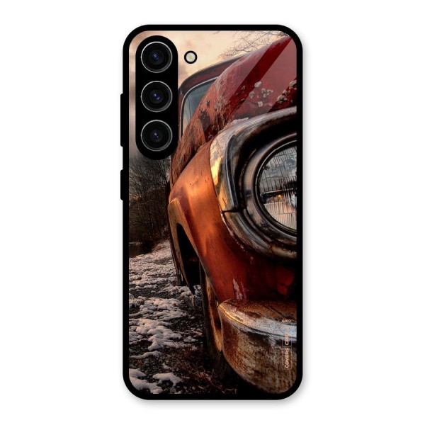 Vintage Car Headlight Glass Back Case for Galaxy S23
